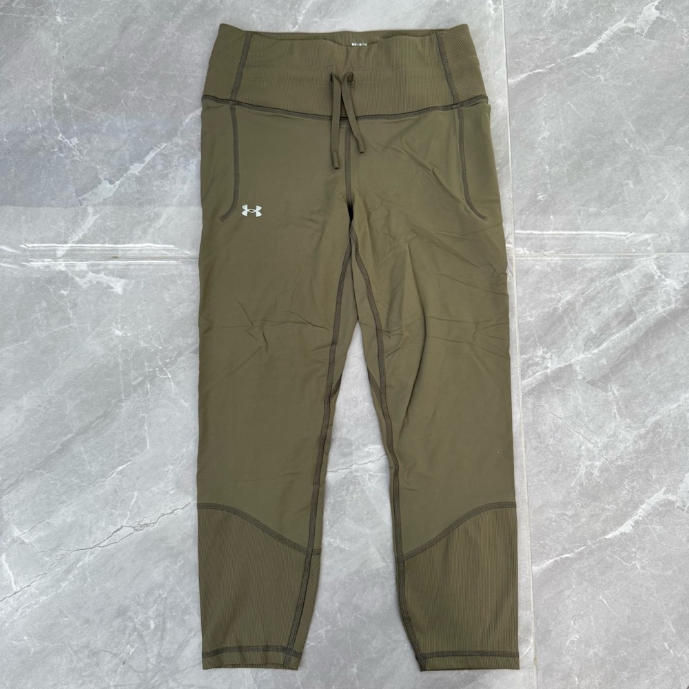 Women’s Under Armour Fitted Workout Athletic Leggings Drawstring Pockets Medium